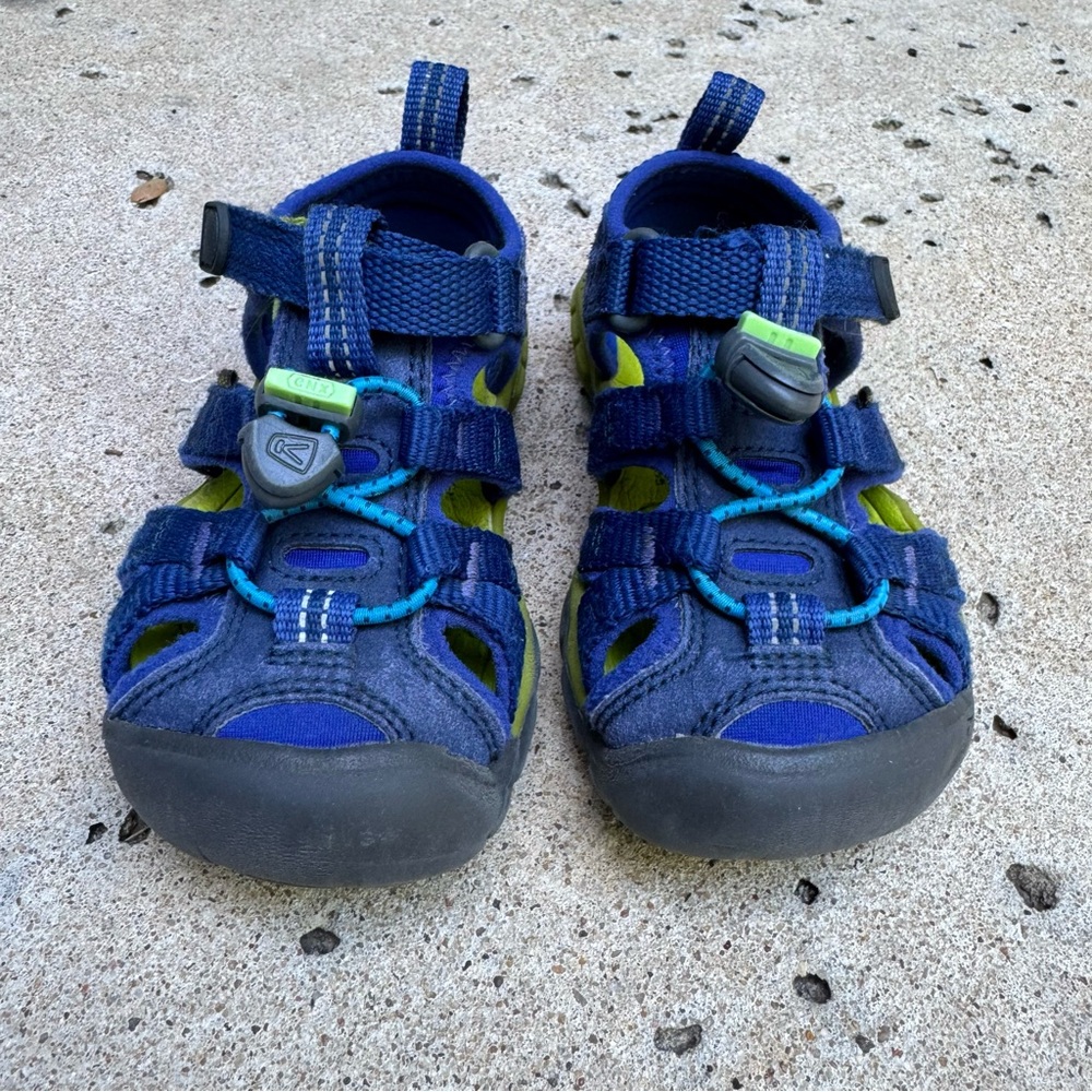 KEEN Seacamp 2 CNX Closed Toe Sandals, Blue Depths/Chartreuse, 8 US